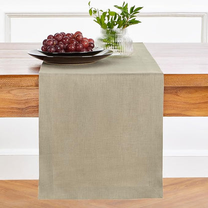 Solino Home Linen Vintage Khaki Table Runner 132 Inches Long by SolinoHome