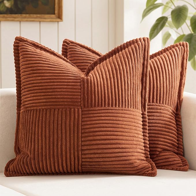 MIULEE Dark Rust Decorative Throw Pillow Covers by MIULEE