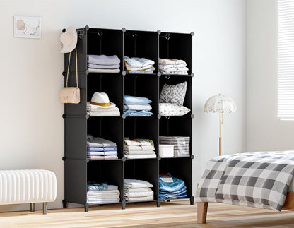 homidec closet organizers and storage, 12 cube storage shown in use