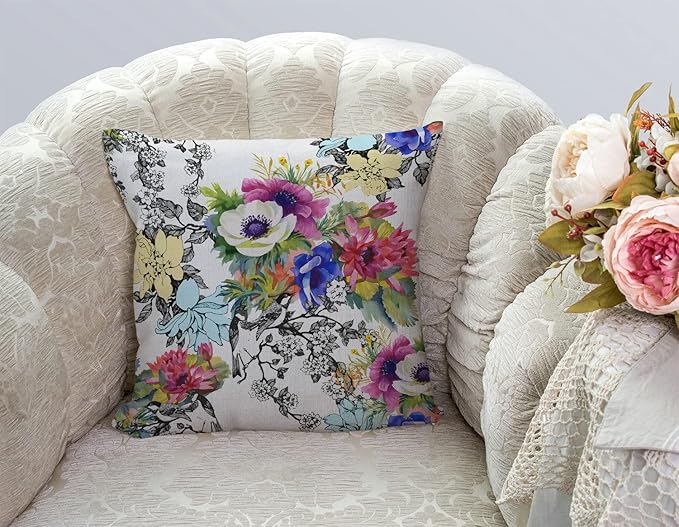 TSSOHU Throw Pillow Cover Vivid Colorful Garden Print Blossoming Wildflowers - Image 2