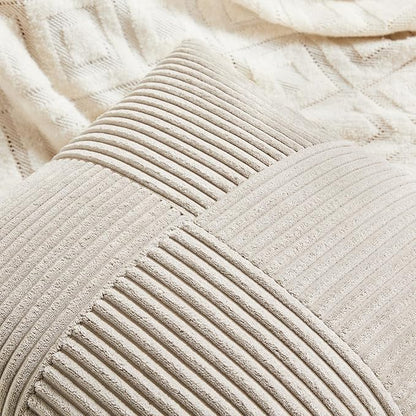 Fancy Homi 2 Packs Neutral Taupe Decorative Throw Pillow Covers 18x18 Inch - Image 3