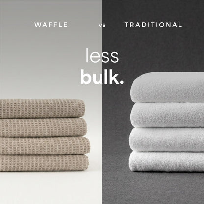 s&t inc. aura waffle bath towels, 4 pack, close-up detail