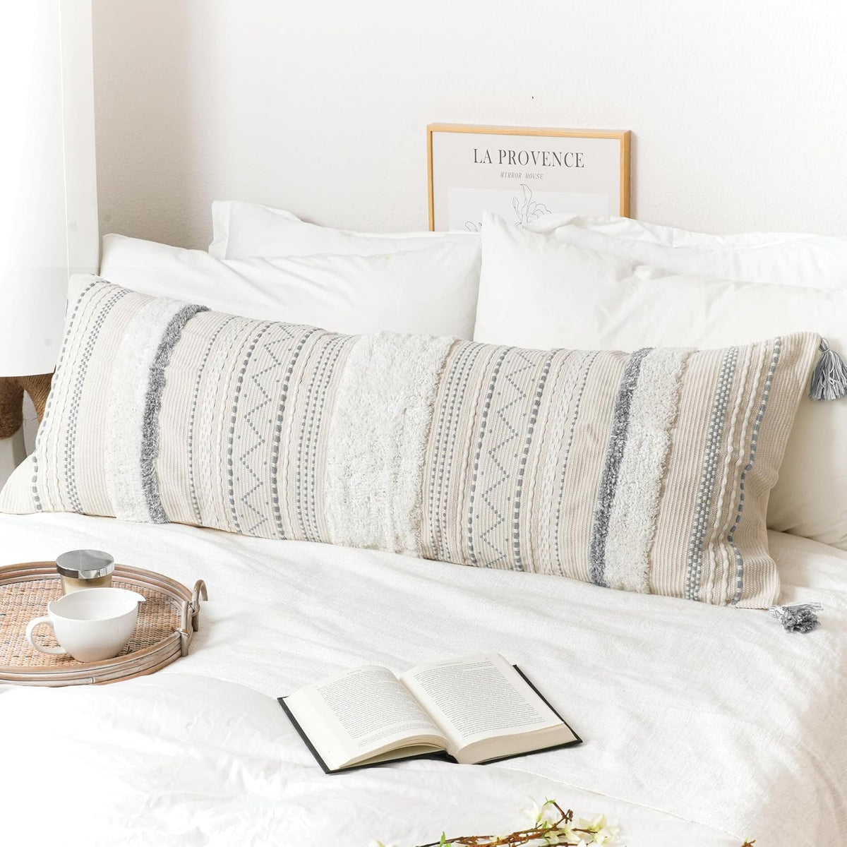blissblush 20x54 oversized large lumbar pillow cover for, main product view