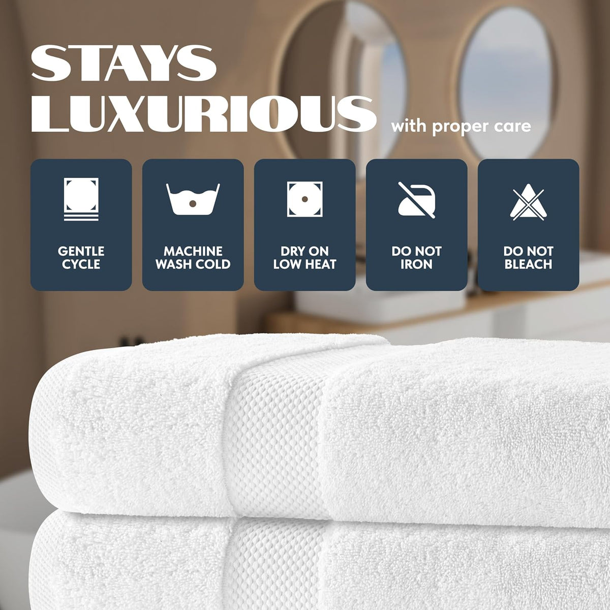 white classic luxury white bath towels - 4 showing dimensions