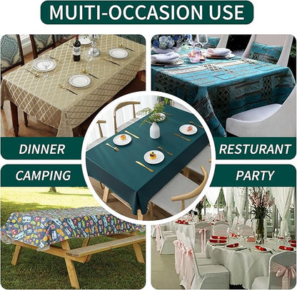 Rectangle Table Cloth, 100% Waterproof Tablecloth Oil Proof Spill Proof Vinyl - Image 5