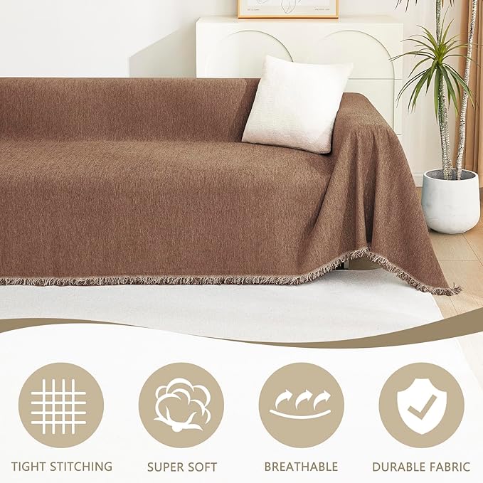 MYSKY HOME Couch Covers for 3 Cushion Couch Sofa, Chenille L Shape Sectional - Image 3