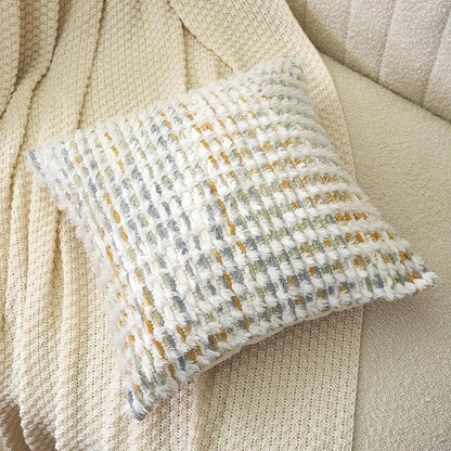 Aeckself Boho Chenille Tufted Pillow Cover 18 x 18 Inch, Decorative Square - Image 3
