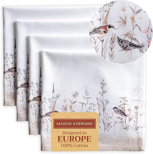 Maison d' Hermine Cloth Napkins Set of 4 100% Cotton Everyday Reusable Square by MaisondHermine