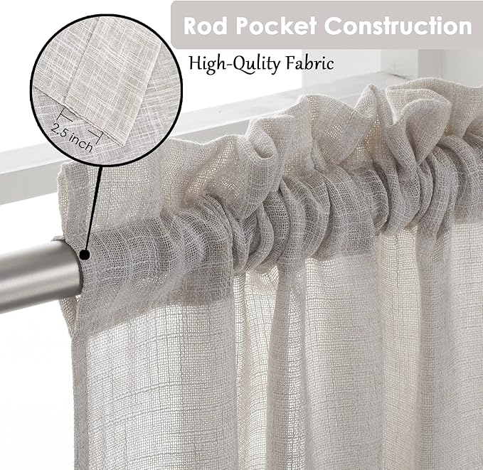 Beda Home Tassel Linen Textured Swag Valances - Image 3