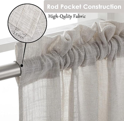 Beda Home Tassel Linen Textured Swag Valances - Image 3
