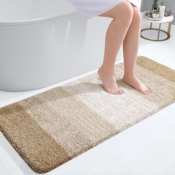 OLANLY Bathroom Runner Rugs 47x20, Extra Soft Absorbent Microfiber Bath Rugs by OLANLY