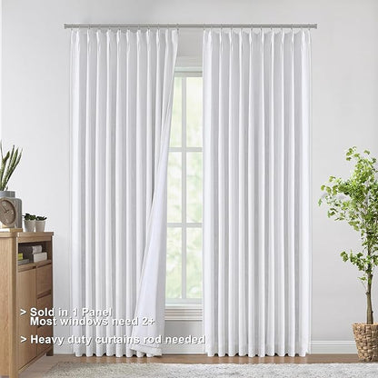 Vision Home White Pinch Pleated Full Blackout Curtains 60 inch Wide Thermal - Image 9