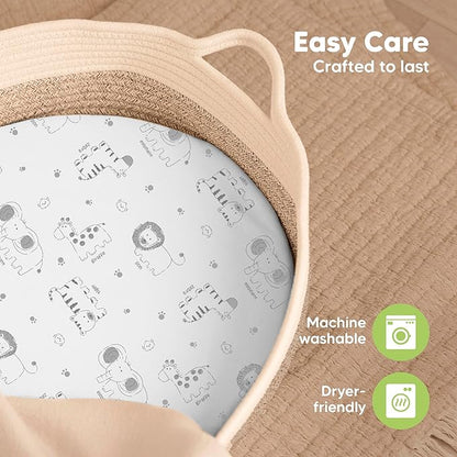 2-Pack Baby Bassinet Sheets Girl, Boy - Image 7
