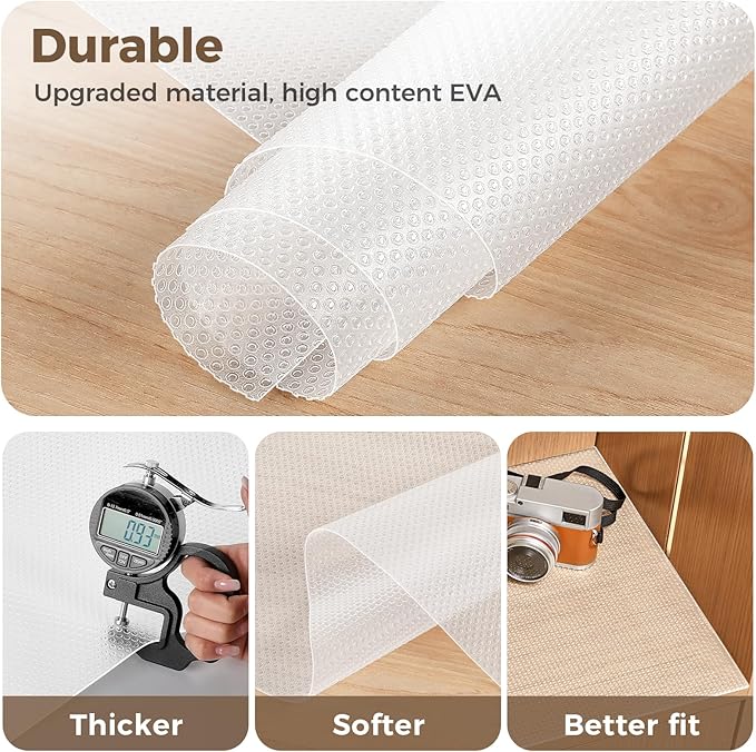 100% EVA Shelf Liner for Kitchen Cabinet, Dresser Pantry Bathroom Refrigerator - Image 6