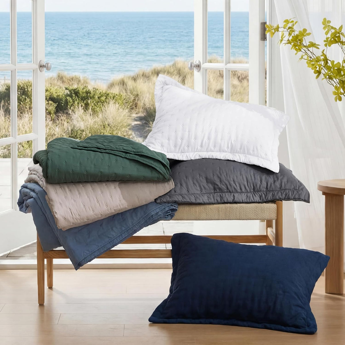 bedsure quilts queen size - lightweight comforter queen on a desk or shelf