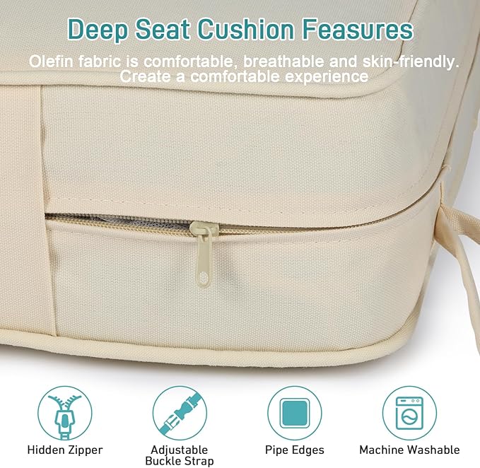 Aoodor Outdoor Chair Cushion, 24 x 24 Inch Water-Resistant, Fade-Resistant - Image 5