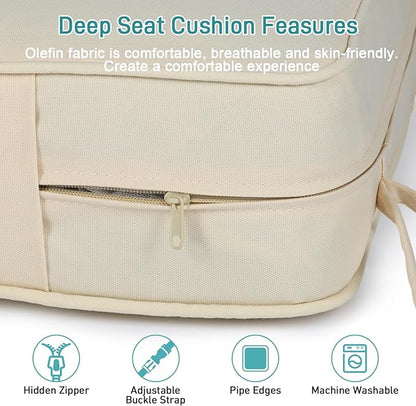 Aoodor Outdoor Chair Cushion, 24 x 24 Inch Water-Resistant, Fade-Resistant - Image 5