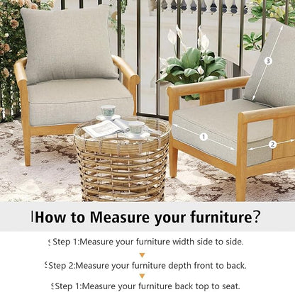 Outdoor 22x24 Inch Deep Seat Patio Cushion Set Outdoor Chair Cushions - Image 6
