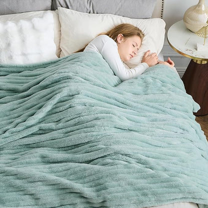 NEWCOSPLAY Super Soft Queen Blanket New Sage Green Premium Silky Flannel Fleece - Image 4
