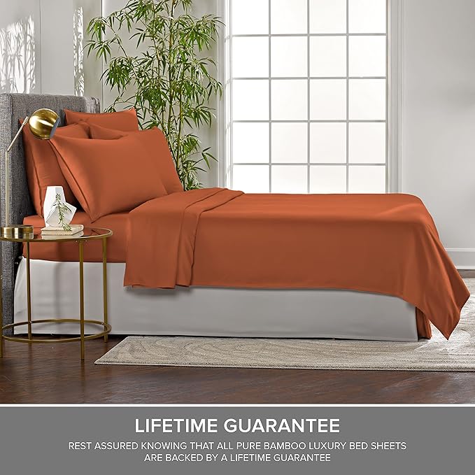 Pure Bamboo Full Sheets, Genuine 100% Organic Viscose Derived from Bamboo Bed - Image 4