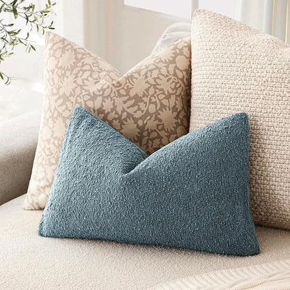 Foindtower Decorative Textured Boucle Throw Pillow Covers Accent Solid Lumbar - Image 5