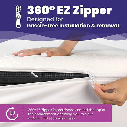 Twin Size Waterproof Viscose Made from Bamboo Mattress Encasement by Slumberfy - Image 3