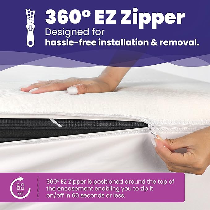 Twin XL Size Waterproof Viscose Made from Bamboo Mattress Encasement by - Image 3