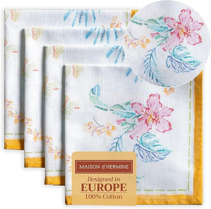 Maison d' Hermine Cloth Napkins Set of 4 100% Cotton Everyday Reusable Square by MaisondHermine