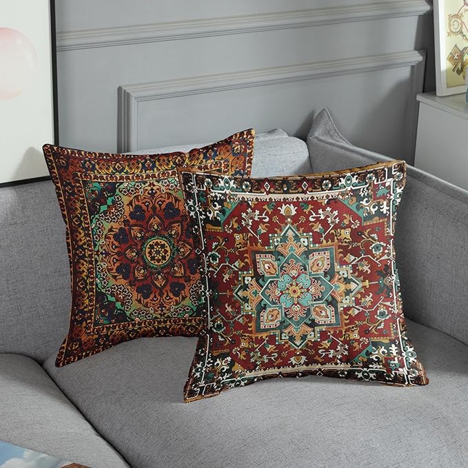 Sanwarm Throw Pillow Covers Home Decor Set of 4 Tribal Eastern Geometric - Image 4