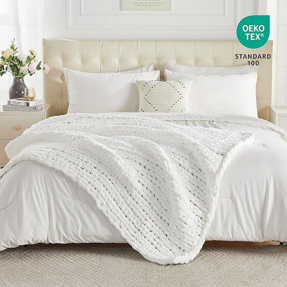 Carriediosa Chunky Knit Throw Blanket 50" X 60", 100% Hand Made Large Chenille - Image 4
