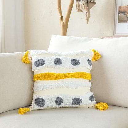 Woven Tufted Farmhouse Boho Throw Pillow Cover, Modern Decorative Multi Color - Image 7