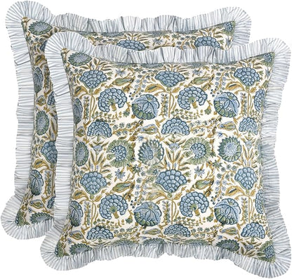 Ridhi Modern Farmhouse Pillow Covers Decorative Cotton Throw Pillow Covers Set by Ridhi