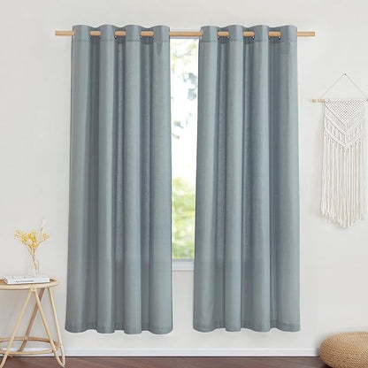 NICETOWN Stone Blue Thick Linen Curtains by NICETOWN