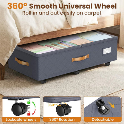budding joy 80l 2 pack adjustable under bed, close-up detail