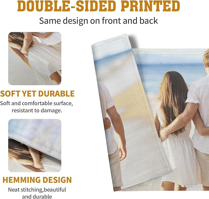 Custom Placemats with Picture Text Set of 4 Personalized Photo Place Mats - Image 5