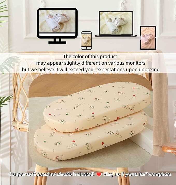 SDY Dog Bassinet Sheets Boys Girls, Fit - Image 7