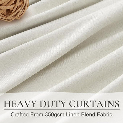 Beige White Cute Blackout Curtains 84 Inches Long 2 Pack, Insulated Sliding - Image 5