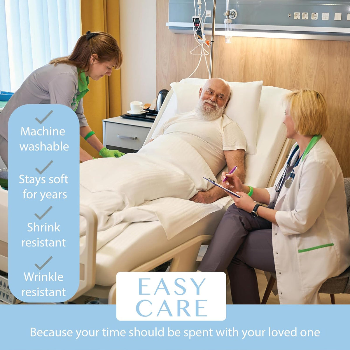 blissford 4 pack fitted hospital bed sheets for showing dimensions