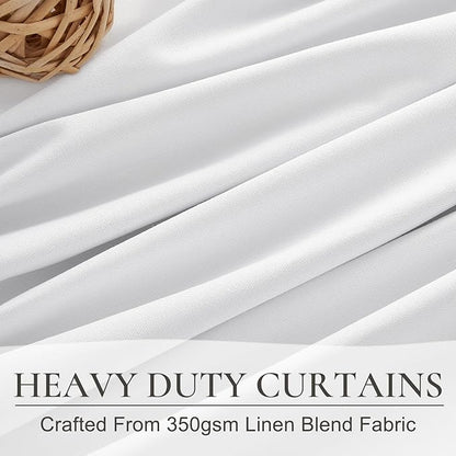 Pure White Blackout 102 Inch Long Curtains - Image 4