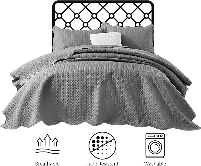 IR Imperial Rooms California King Quilt Bedding Set Size + 2 Pillow Shams - Image 9