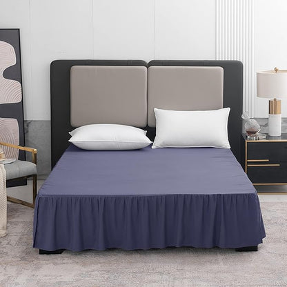 Navy Blue Bed Skirt Twin Size Ruffled Bed Skirt - Image 7