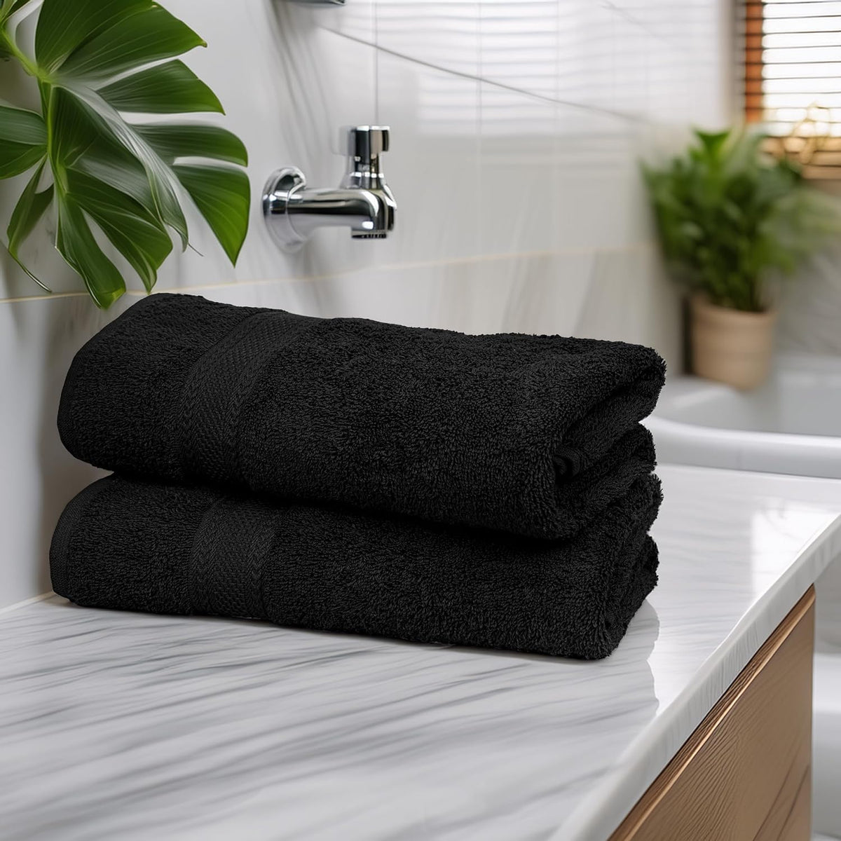 texcraft large bath towels set of 6 –, close-up detail