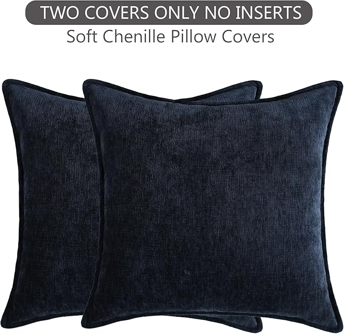 Stellhome Pack of 2 Soft Textured Throw Decorative Pillow Covers Square Accent - Image 7