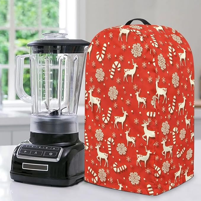 Christmas Reindeer Blender Dust Cover Pink Food Processor Cover Coffee Machine by Unknown