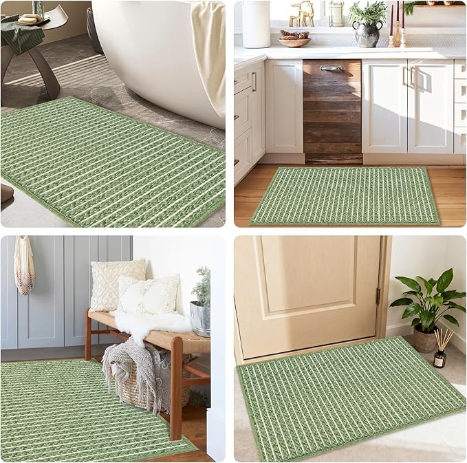 Braided Bath Mat, Boho Small Bathroom Rugs Non Slip Washable Super Absorbent - Image 4