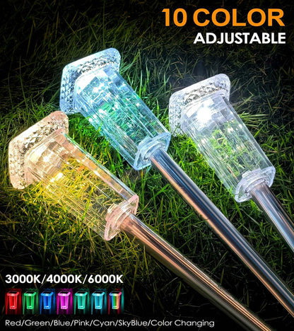 DenicMic Pathway Solar Lights Outdoor Waterproof 8 Pack Halloween Decor