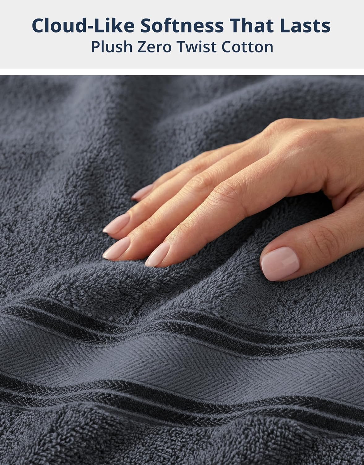 lane linen towel set for bathroom 18 piece, side view