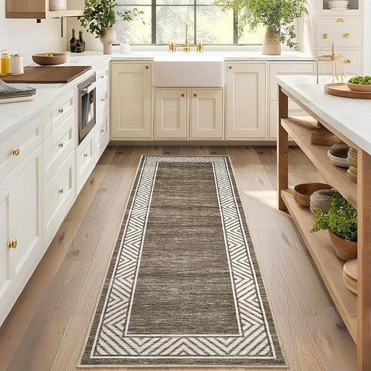 GarveeHome Washable Hallway Rug 2x6 Narrow Modern Bordered Floor Runner by GarveeHome