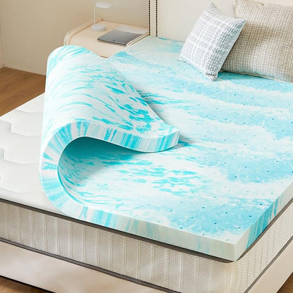 Sweetcrispy Mattress Topper Full, 3 Inch Thick Memory Foam Gel Infused Cooling by Sweetcrispy