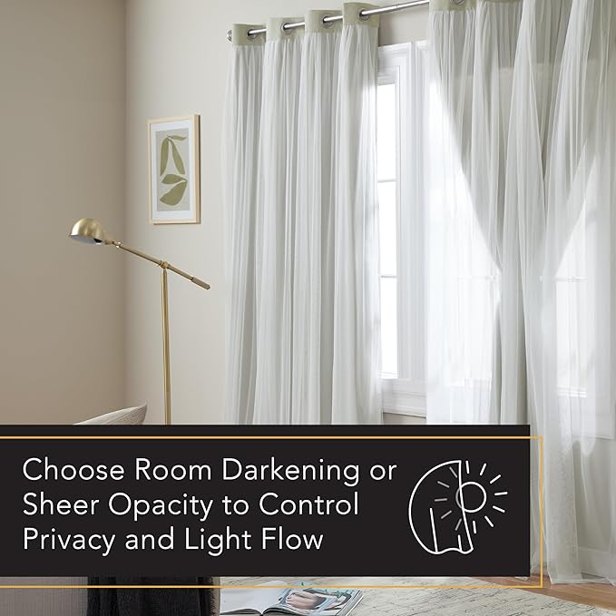 TOWN & COUNTRY LUXE Talia Double Layer Indoor Curtains, Sheer and Room - Image 9